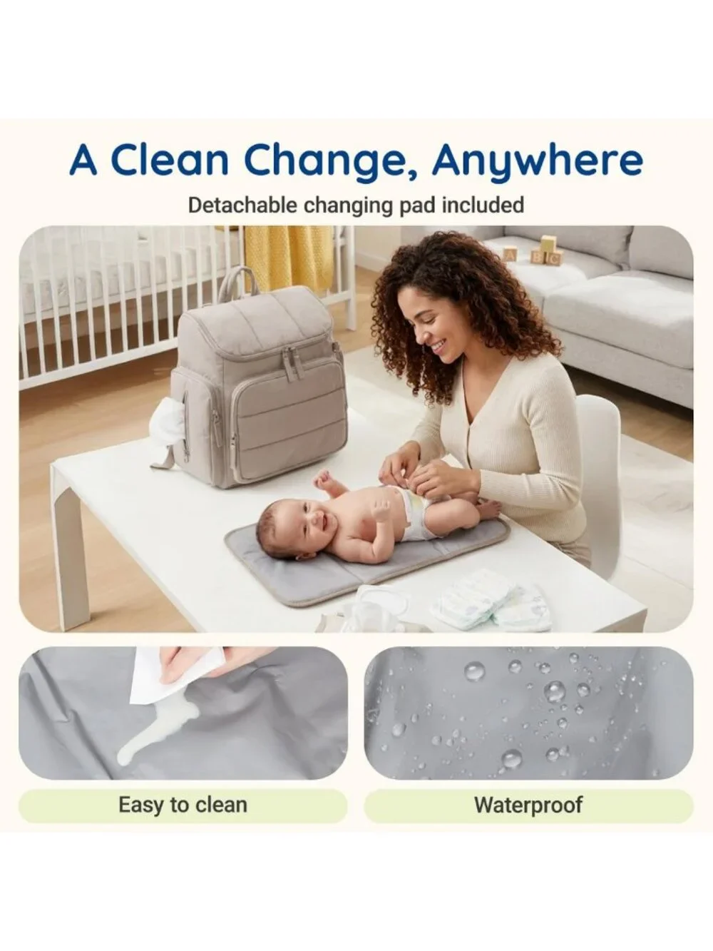 Stylish Brown Diaper Bag Backpack for Moms & Dads | Spacious Baby Bag with